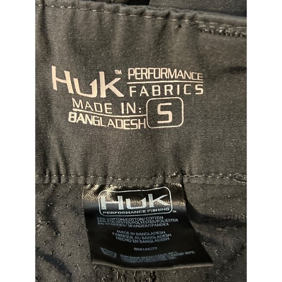 Huk Mens Performance Fishing Shorts Cargo Black Pockets Utility Zippers Sz Small - Picture 5 of 5